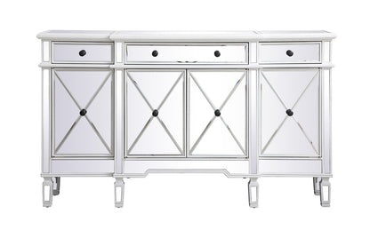 Elegant Furniture & Lighting - Contempo 60 inch mirrored credenza in antique white - MF6-1001AW veiw 1