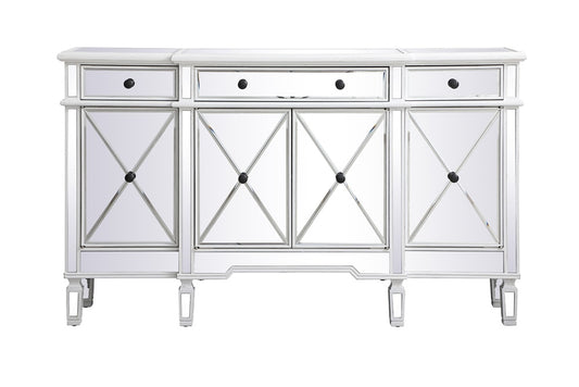 Elegant Furniture & Lighting - Contempo 60 inch mirrored credenza in antique white - MF6-1001AW veiw 1