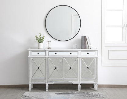 Elegant Furniture & Lighting - Contempo 60 inch mirrored credenza in antique white - MF6-1001AW veiw 2