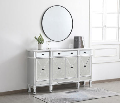 Elegant Furniture & Lighting - Contempo 60 inch mirrored credenza in antique white - MF6-1001AW veiw 4