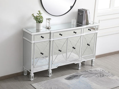 Elegant Furniture & Lighting - Contempo 60 inch mirrored credenza in antique white - MF6-1001AW veiw 5