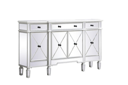 Elegant Furniture & Lighting - Contempo 60 inch mirrored credenza in antique white - MF6-1001AW veiw 6