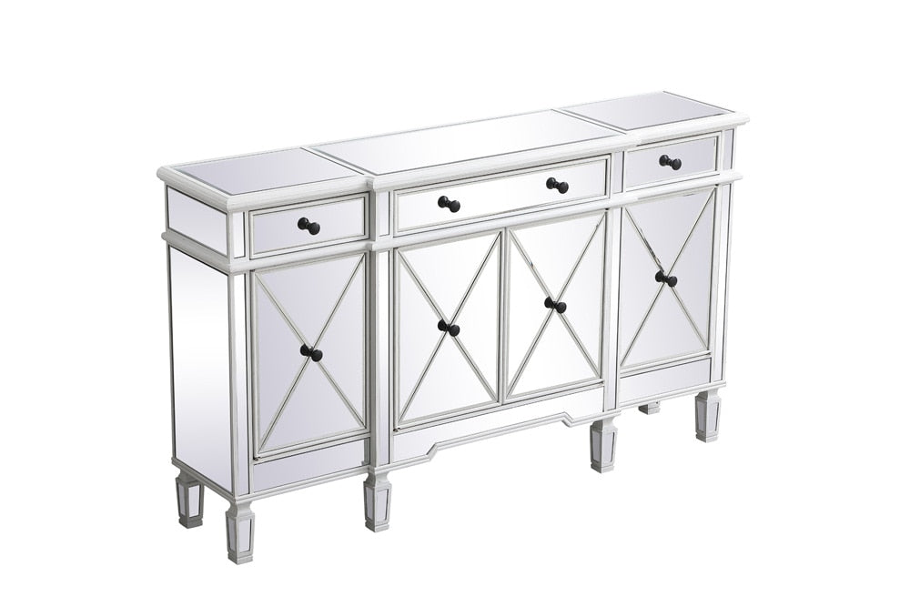 Elegant Furniture & Lighting - Contempo 60 inch mirrored credenza in antique white - MF6-1001AW veiw 7