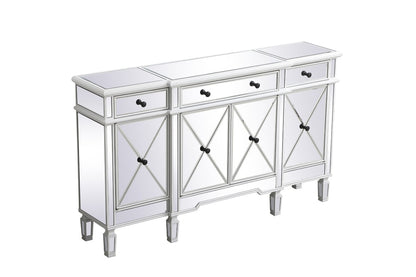 Elegant Furniture & Lighting - Contempo 60 inch mirrored credenza in antique white - MF6-1001AW veiw 7