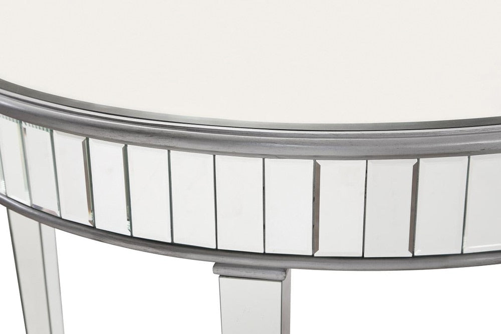 Elegant Furniture & Lighting - Contempo Round Dining Table 48 in. x 30 in. in silver paint - MF6-1008S veiw 2