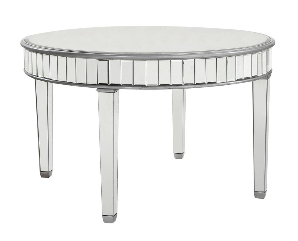 Elegant Furniture & Lighting - Contempo Round Dining Table 48 in. x 30 in. in silver paint - MF6-1008S veiw 4