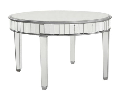 Elegant Furniture & Lighting - Contempo Round Dining Table 48 in. x 30 in. in silver paint - MF6-1008S veiw 4