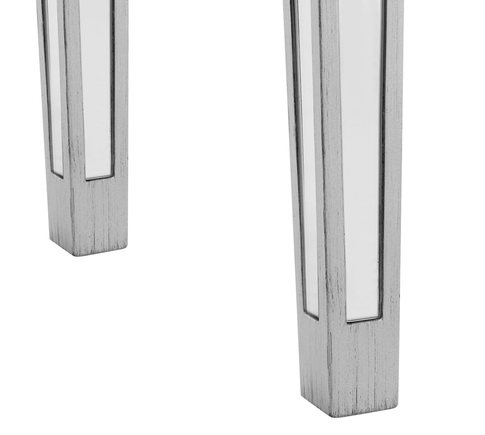 Elegant Furniture & Lighting - Contempo Vanity Table 42 in. x 18 in. x 31 in. in silver paint - MF6-1006S veiw 8