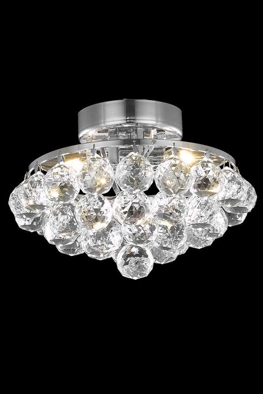 Elegant Furniture & Lighting - Corona 3 light Chrome Flush Mount Clear Royal Cut Crystal - V9805F10C/RC veiw 1
