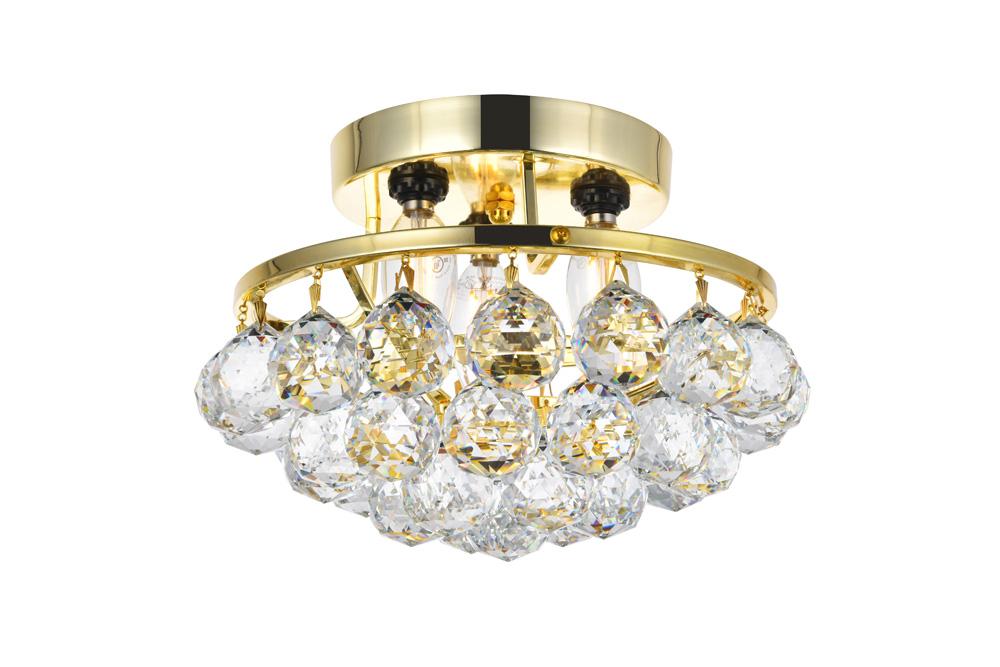 Elegant Furniture & Lighting - Corona 3 light Chrome Flush Mount Clear Royal Cut Crystal - V9805F10G/RC veiw 1