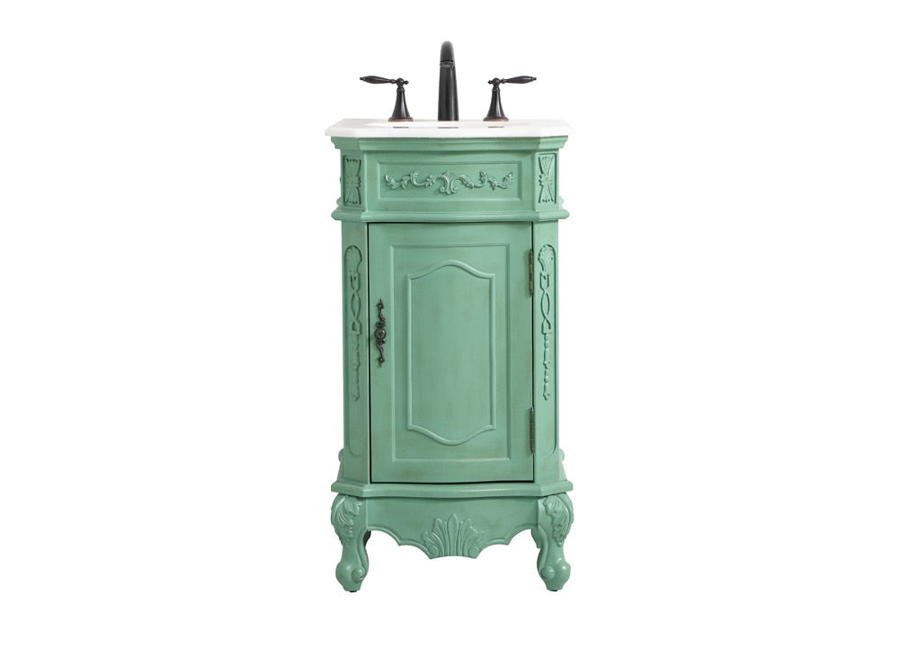 Elegant Furniture & Lighting - Danville 19 inch Single bathroom vanity in vintage mint - VF10119VM veiw 1
