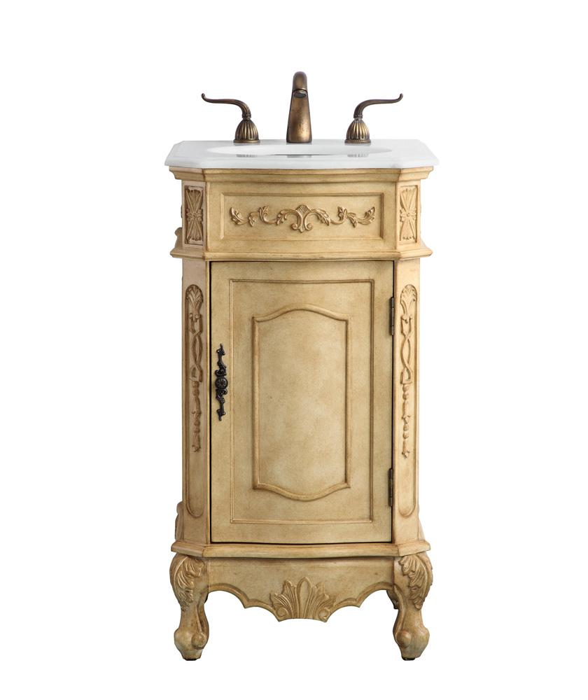 Elegant Furniture & Lighting - Danville 24 inch Single Bathroom vanity in Antique Beige with ivory white engineered marble - VF10119AB-VW veiw 1