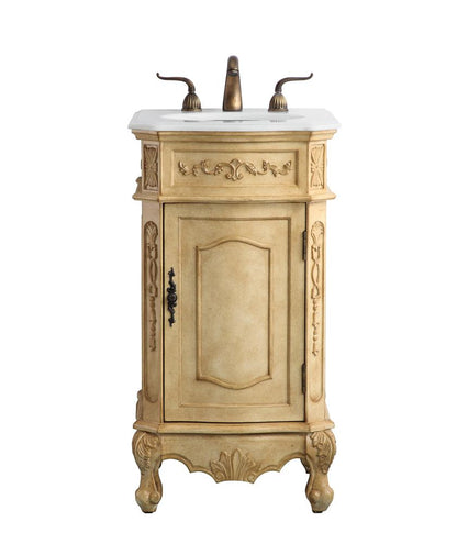 Elegant Furniture & Lighting - Danville 24 inch Single Bathroom vanity in Antique Beige with ivory white engineered marble - VF10119AB-VW veiw 1