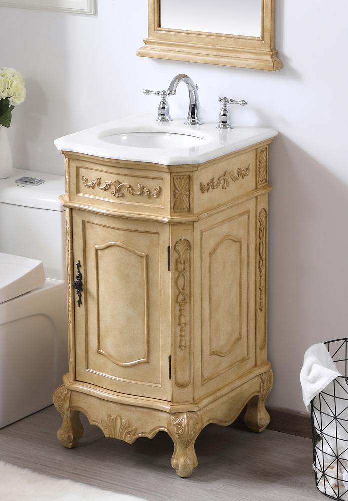 Elegant Furniture & Lighting - Danville 24 inch Single Bathroom vanity in Antique Beige with ivory white engineered marble - VF10119AB-VW veiw 4