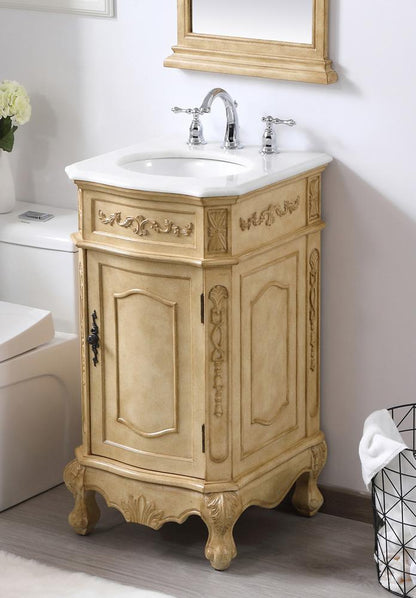 Elegant Furniture & Lighting - Danville 24 inch Single Bathroom vanity in Antique Beige with ivory white engineered marble - VF10119AB-VW veiw 4