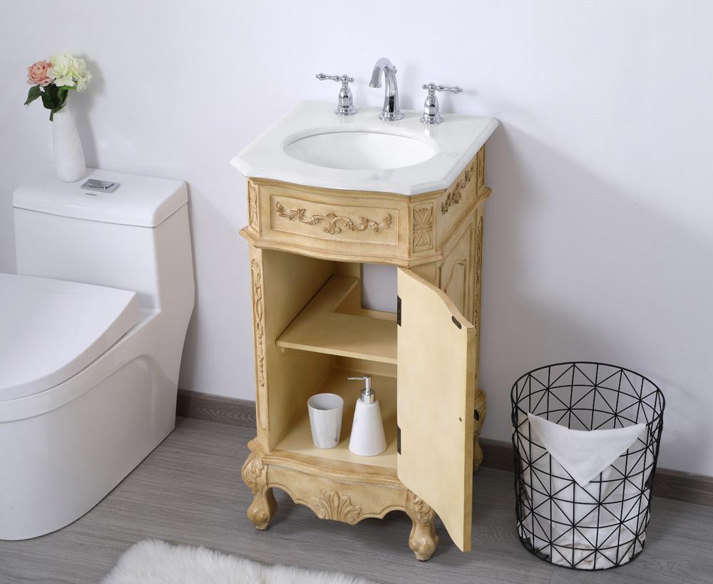Elegant Furniture & Lighting - Danville 24 inch Single Bathroom vanity in Antique Beige with ivory white engineered marble - VF10119AB-VW veiw 5