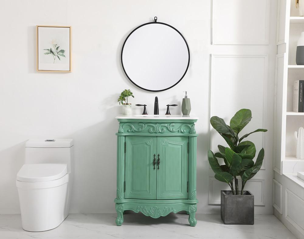 Elegant Furniture & Lighting - Danville 27 inch Single bathroom vanity in vintage mint - VF-1008VM veiw 11