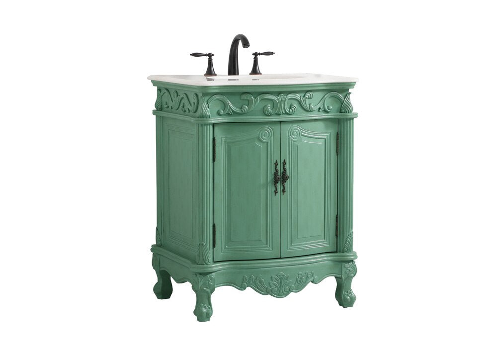 Elegant Furniture & Lighting - Danville 27 inch Single bathroom vanity in vintage mint - VF-1008VM veiw 14