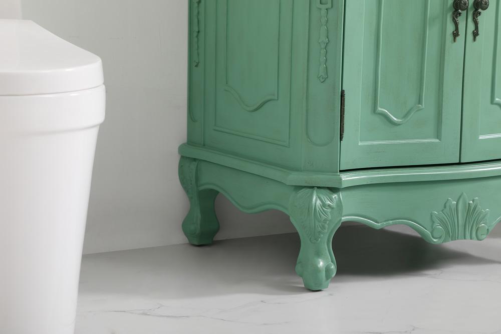 Elegant Furniture & Lighting - Danville 27 inch Single Bathroom vanity in vintage mint with ivory white engineered marble - VF10127VM-VW veiw 7