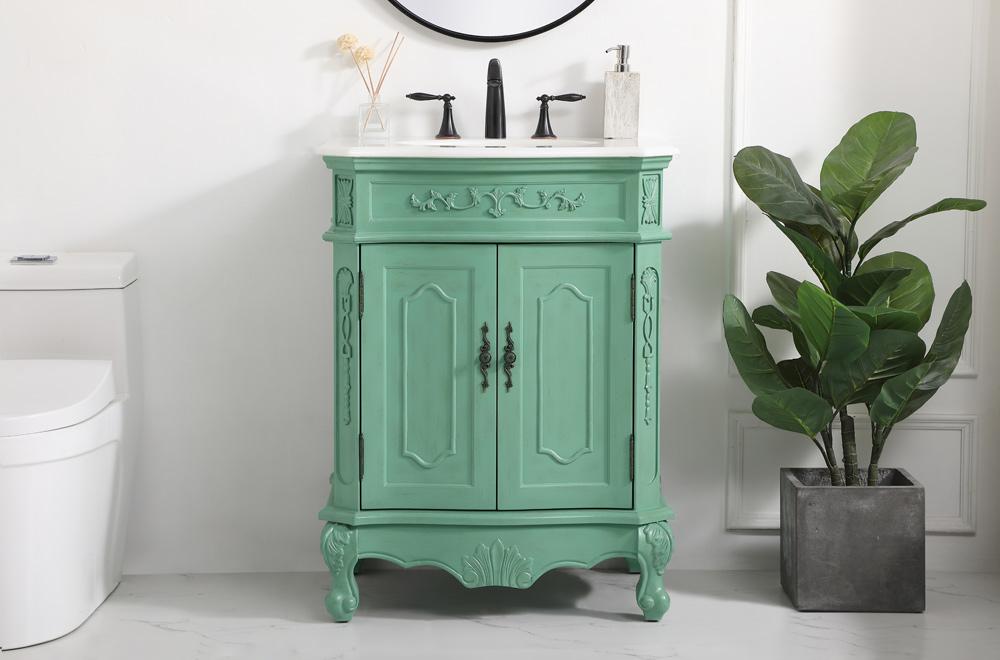 Elegant Furniture & Lighting - Danville 27 inch Single bathroom vanity in vintage mint - VF10127VM veiw 2