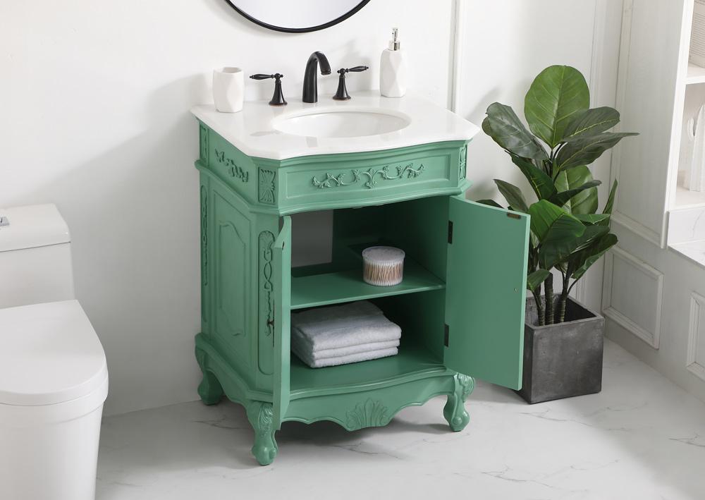 Elegant Furniture & Lighting - Danville 27 inch Single bathroom vanity in vintage mint - VF10127VM veiw 10