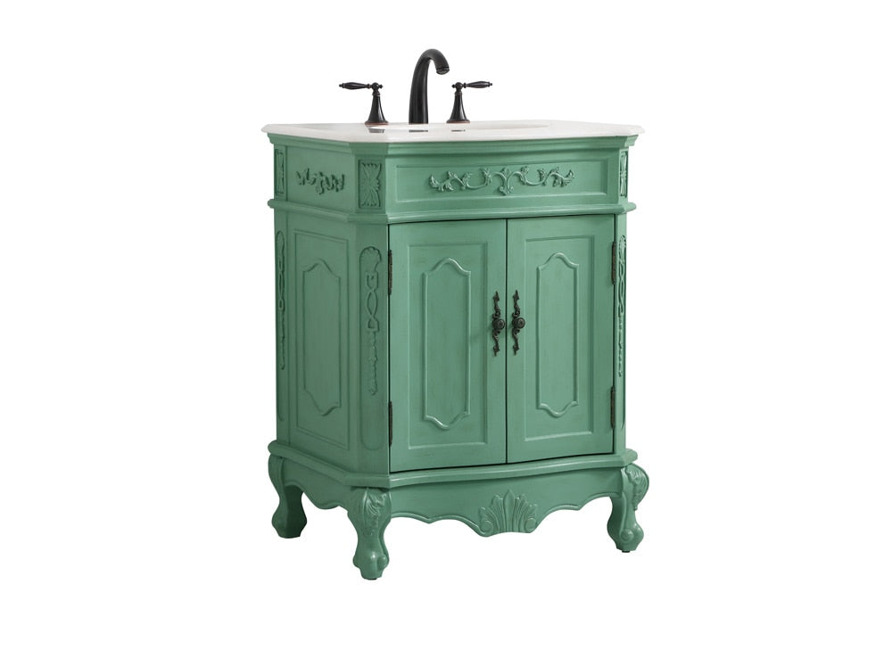 Elegant Furniture & Lighting - Danville 27 inch Single bathroom vanity in vintage mint - VF10127VM veiw 14