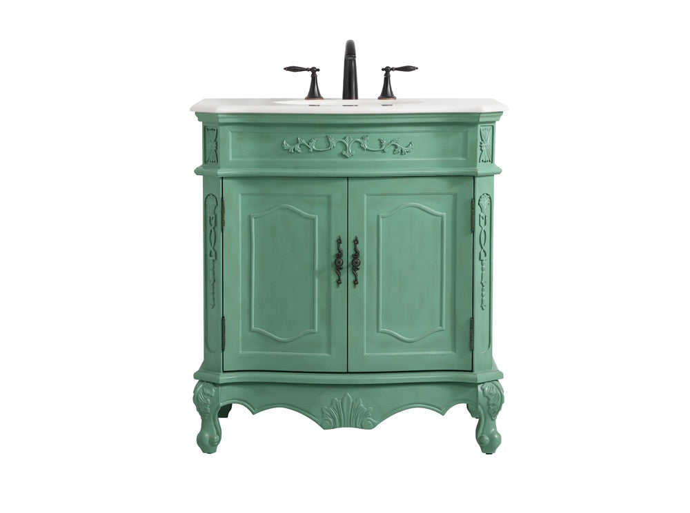 Elegant Furniture & Lighting - Danville 32 inch Single bathroom vanity in vintage mint - VF10132VM veiw 1