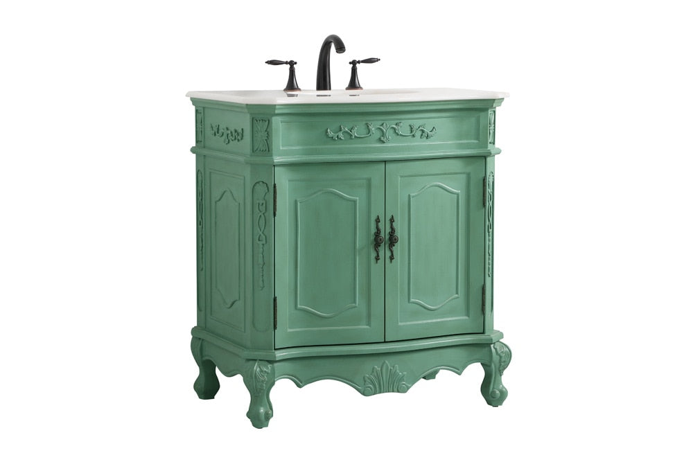 Elegant Furniture & Lighting - Danville 32 inch Single bathroom vanity in vintage mint - VF10132VM veiw 14