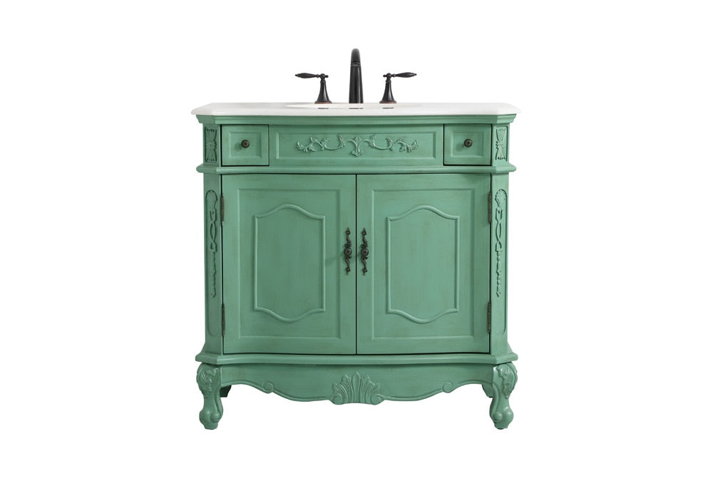 Elegant Furniture & Lighting - Danville 36 inch Single bathroom vanity in vintage mint - VF10136VM veiw 1