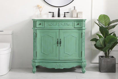 Elegant Furniture & Lighting - Danville 36 inch Single bathroom vanity in vintage mint - VF10136VM veiw 2