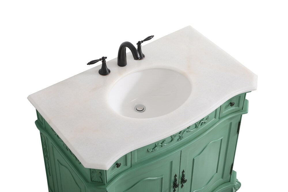 Elegant Furniture & Lighting - Danville 36 inch Single bathroom vanity in vintage mint - VF10136VM veiw 3
