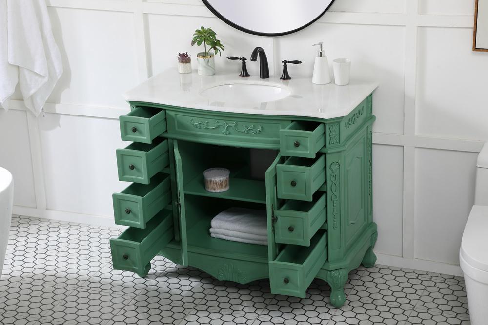 Elegant Furniture & Lighting - Danville 42 inch Single bathroom vanity in vintage mint - VF10142VM veiw 10