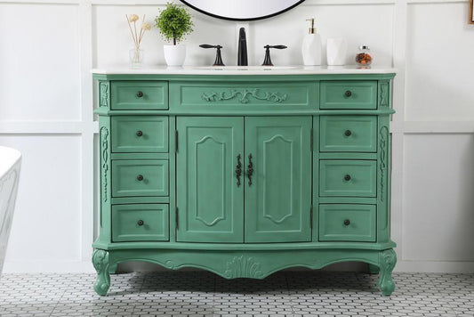 Elegant Furniture & Lighting - Danville 48 inch Single bathroom vanity in vintage mint - VF10148VM veiw 2