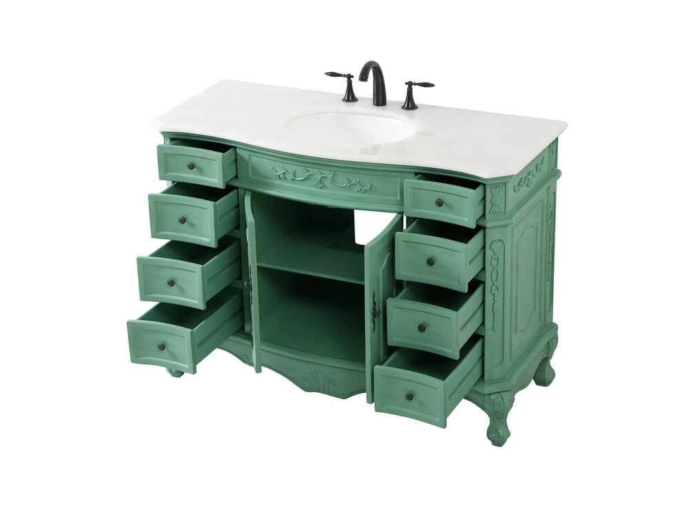 Elegant Furniture & Lighting - Danville 48 inch Single bathroom vanity in vintage mint - VF10148VM veiw 16