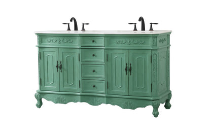 Elegant Furniture & Lighting - Danville 60 inch double bathroom vanity in vintage mint - VF10160DVM veiw 14