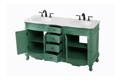 Elegant Furniture & Lighting - Danville 60 inch double bathroom vanity in vintage mint - VF10160DVM veiw 16