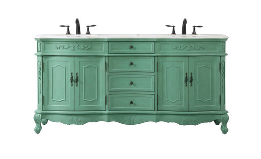 Elegant Furniture & Lighting - Danville 72 inch double bathroom vanity in vintage mint - VF10172DVM veiw 1