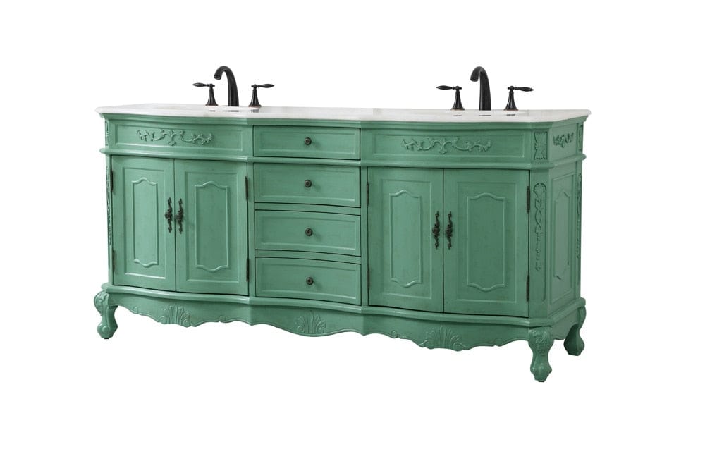 Elegant Furniture & Lighting - Danville 72 inch double bathroom vanity in vintage mint - VF10172DVM veiw 14