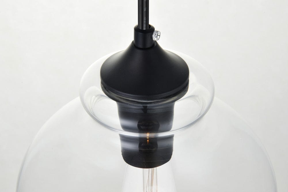 Elegant Furniture & Lighting - Destry 1 Light Black plug-in Pendant With Clear Glass - LDPG2245BK view 4
