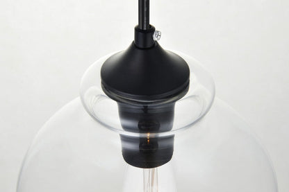 Elegant Furniture & Lighting - Destry 1 Light Black plug-in Pendant With Clear Glass - LDPG2245BK view 4