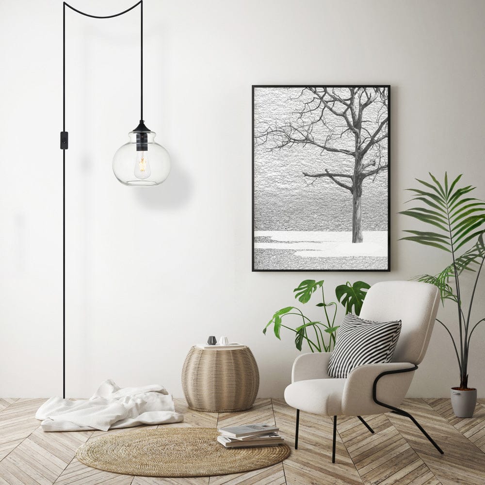 Elegant Furniture & Lighting - Destry 1 Light Black plug-in Pendant With Clear Glass - LDPG2245BK view 6