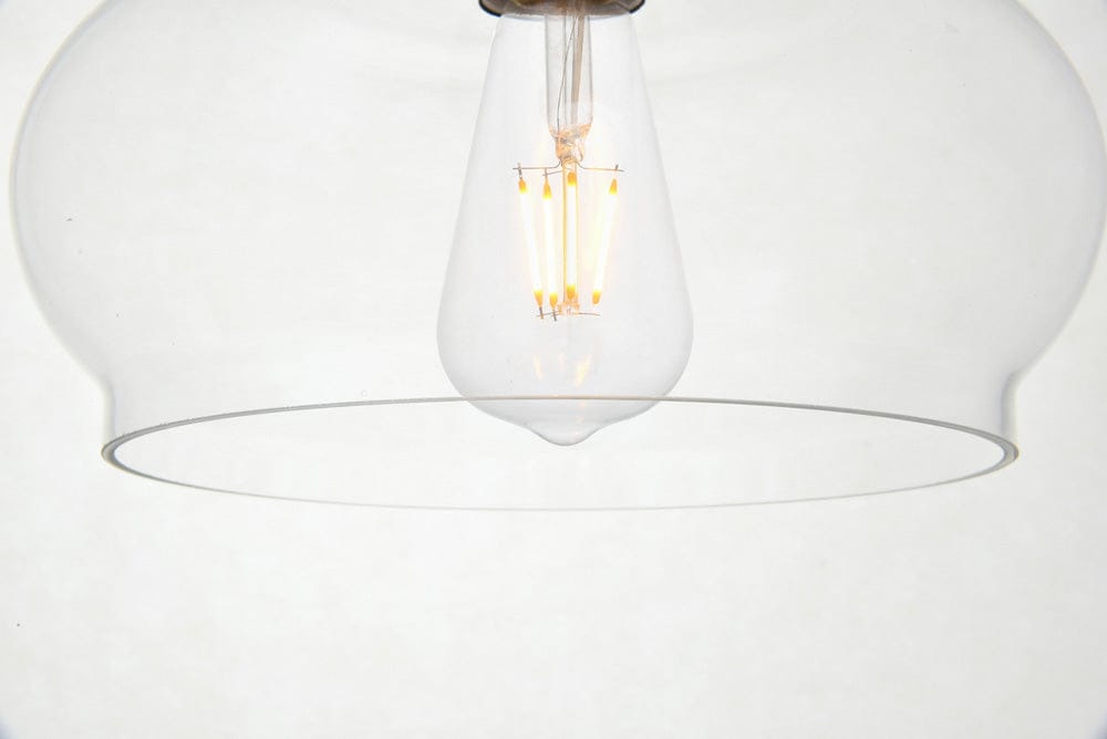Elegant Furniture & Lighting - Destry 1 Light Black plug-in Pendant With Clear Glass - LDPG2246BK view 3