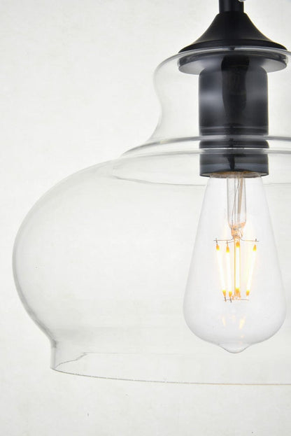 Elegant Furniture & Lighting - Destry 1 Light Black plug-in Pendant With Clear Glass - LDPG2246BK view 4
