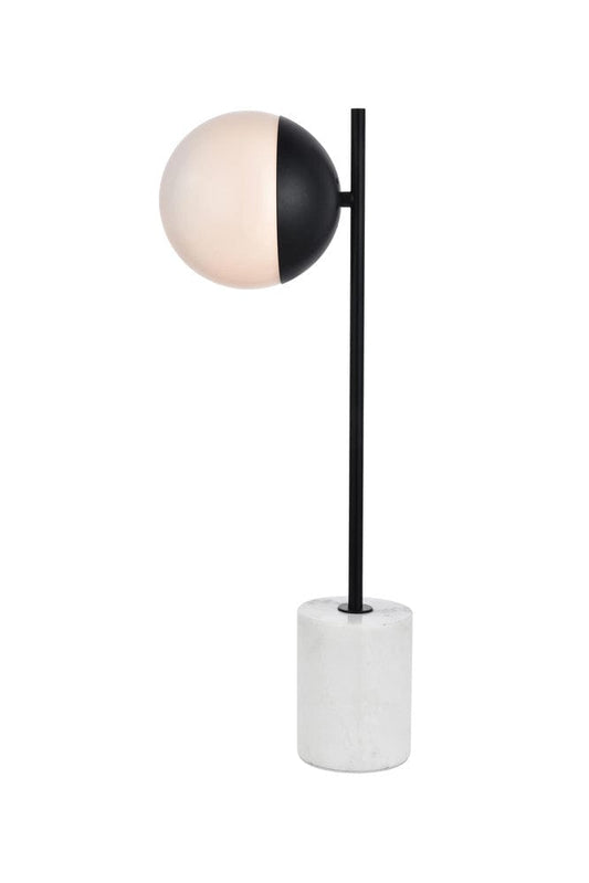 Elegant Furniture & Lighting - Eclipse 1 Light Black Table Lamp With Frosted White Glass - LD6104BK view 1