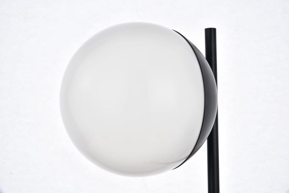 Elegant Furniture & Lighting - Eclipse 1 Light Black Table Lamp With Frosted White Glass - LD6104BK view 3