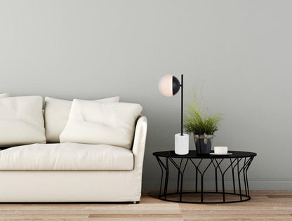 Elegant Furniture & Lighting - Eclipse 1 Light Black Table Lamp With Frosted White Glass - LD6104BK view 6