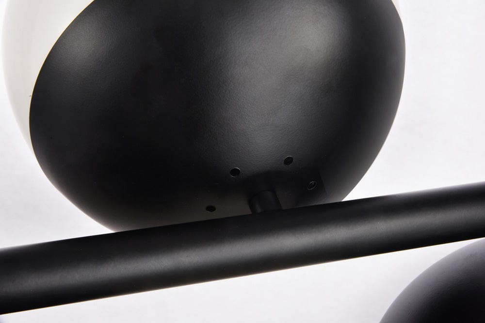 Elegant Furniture & Lighting - Eclipse 7 Lights Black Pendant With Frosted White Glass - LD6134BK view 3