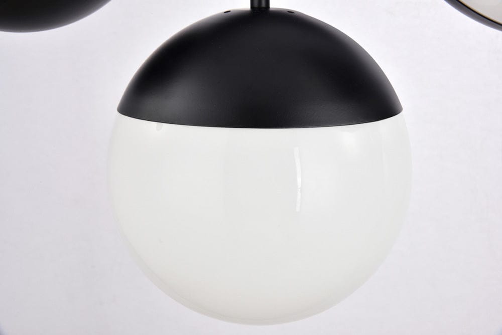 Elegant Furniture & Lighting - Eclipse 7 Lights Black Pendant With Frosted White Glass - LD6134BK view 5