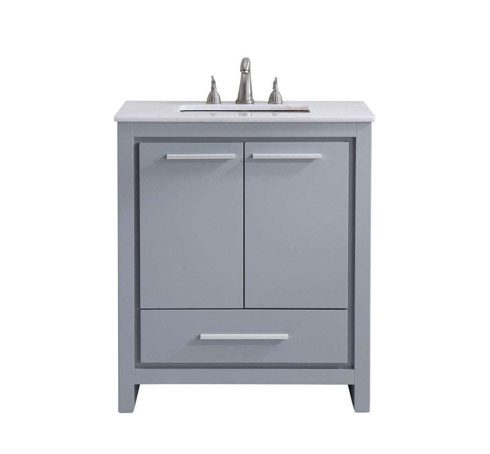 Elegant Furniture & Lighting - Filipo 30 In. Single Bathroom Vanity Set In Grey - VF-1028 view 1