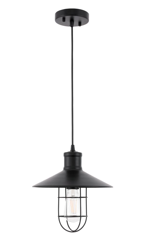 Elegant Furniture & Lighting - Flaneur 1 light Black Pendant - LD7505BK view 2